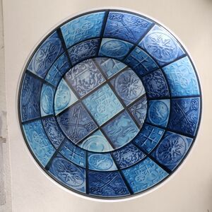 Disney Parks Blue Tiled Medieval Heraldic Collector Plate Bowl Decor